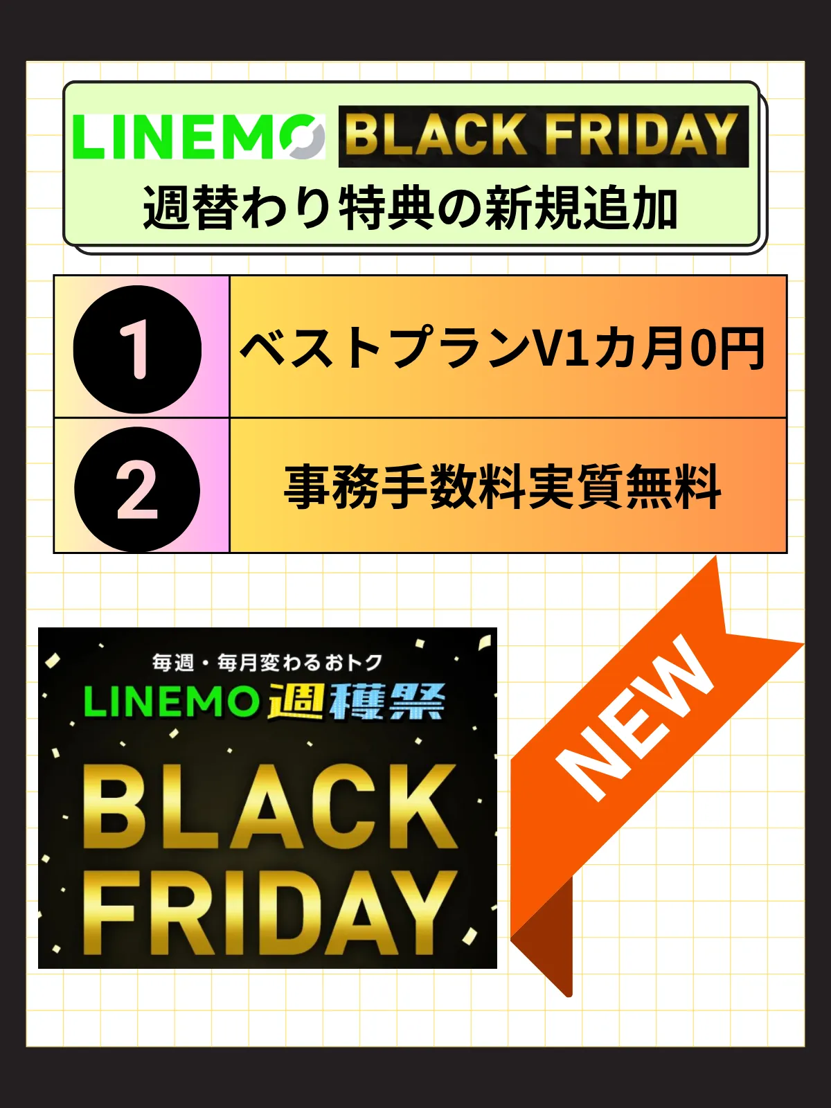 LINEMOブラックフライデー週替わり特典新規追加